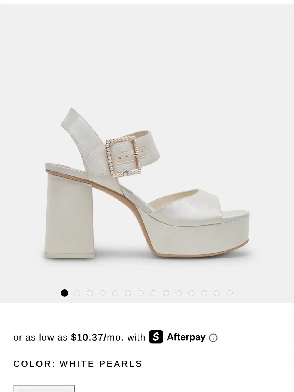 Dolce Vita White Pearls Platform Sandal with Pearl Buckle